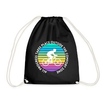 MTB Road Bike Cyclist Leave your comfort zone - Drawstring Bag - black - Front