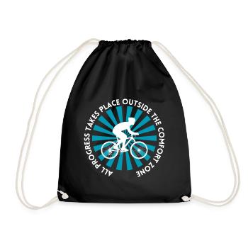 MTB Road Bike Cyclist Leave your comfort zone - Drawstring Bag - black - Front
