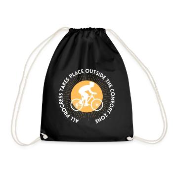 MTB Road Bike Cyclist Leave your comfort zone - Drawstring Bag - black - Front