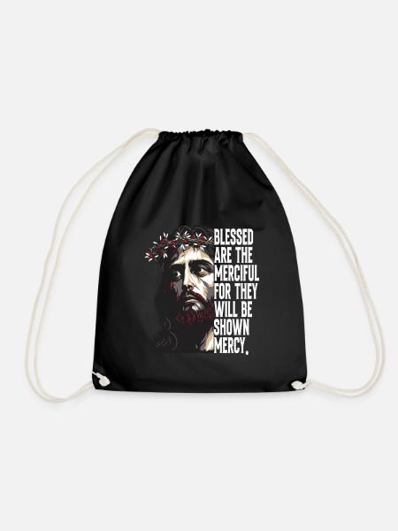 For They Will Be Shown Mercy Jesus Christus - Turnbeutel - Schwarz