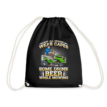 Lawn mowing, lawn mowers, gardeners, gardening - Drawstring Bag - black - Front