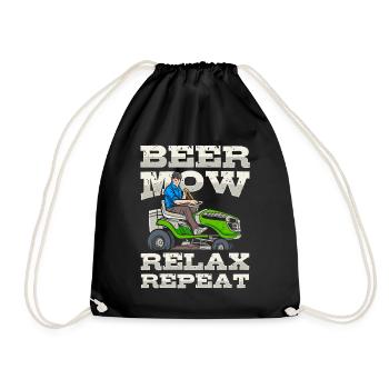 Lawn mowing, lawn mowers, gardeners, gardening - Drawstring Bag - black - Front