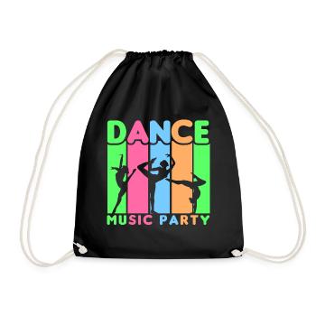 80s Retro CostumeTheme Party Costume 90s Party - Drawstring Bag - black - Front