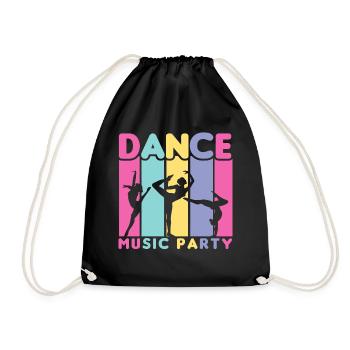 80s Retro CostumeTheme Party Costume 90s Party - Drawstring Bag - black - Front