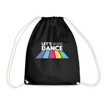 80s Retro CostumeTheme Party Costume 90s Party - Drawstring Bag - black - Front