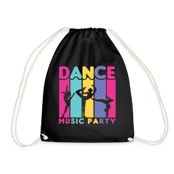 80s Retro CostumeTheme Party Costume 90s Party - Drawstring Bag - black - Front