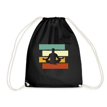 Yoga Retro - Turnbeutel - Schwarz - Vorne