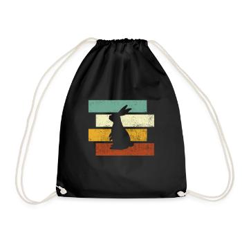 Lapin Rétro - Sac de sport léger - noir - Devant