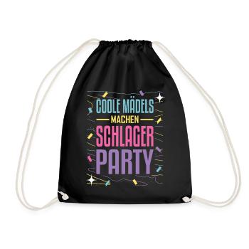 Coole Mädels machen Schlager Party Schlagerparty - Turnbeutel - Schwarz - Vorne