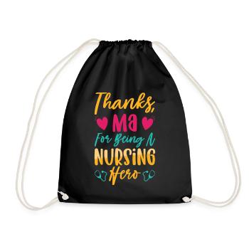 Nurse Mothers Day Mom Nurse Life Medical Grandma - Drawstring Bag - black - Front