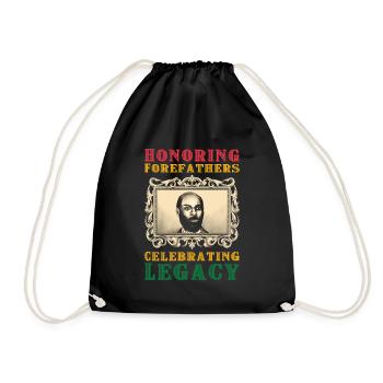 Schwarze Geschichte Juneteenth Schwarzer Stolz - Turnbeutel - Schwarz - Vorne