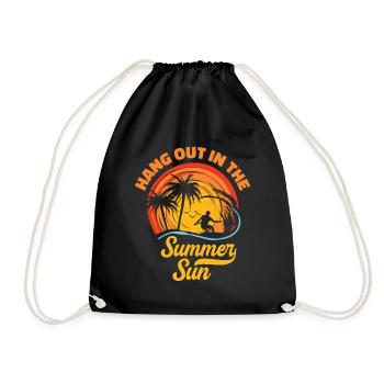 Surf Tropical Surfen Sommer Surfbrett Sport - Turnbeutel - Schwarz - Vorne