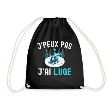 J'Peux Pas J'ai Luge Cadeau Lugeur Humour Enfant - Sac de sport léger - noir - Devant