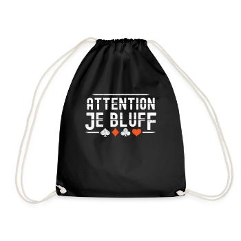 Attention Je Bluff Poker Humour Homme Joueur Jeu - Sac de sport léger - noir - Devant