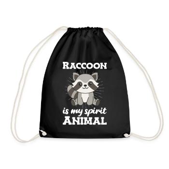 Le raton laveur est mon animal spirituel - mignon raton laveur - Sac de sport léger - noir - Devant