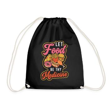 Dietitian Let Food Be Thy Medicine Nutritionist - Drawstring Bag - black - Front
