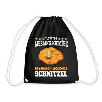 Wiener Schnitzel Plätzli Österreich Essen - Turnbeutel - Schwarz - Vorne