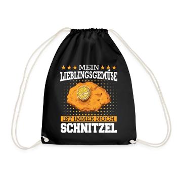 Wiener Schnitzel Plätzli Österreich Essen - Turnbeutel - Schwarz - Vorne
