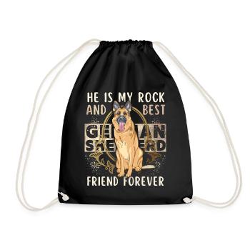 German Shepherd, Funny Saying, Pedigree Dog - Drawstring Bag - black - Front