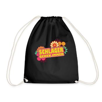 Schlager gehen immer Schlagermusik Schlagerparty - Turnbeutel - Schwarz - Vorne