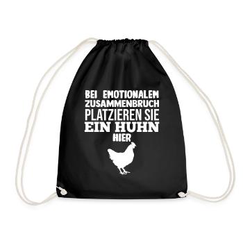 Huhn Landwirt Bauernhof Hühner - Turnbeutel - Schwarz - Vorne