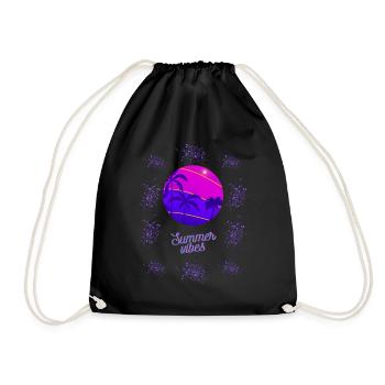 Summer Vibes Neon Design - Drawstring Bag - black - Front