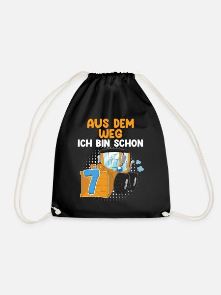 Kindergeburtstag 7. Geburtstag Ich Bin Schon 7 - Turnbeutel - Schwarz