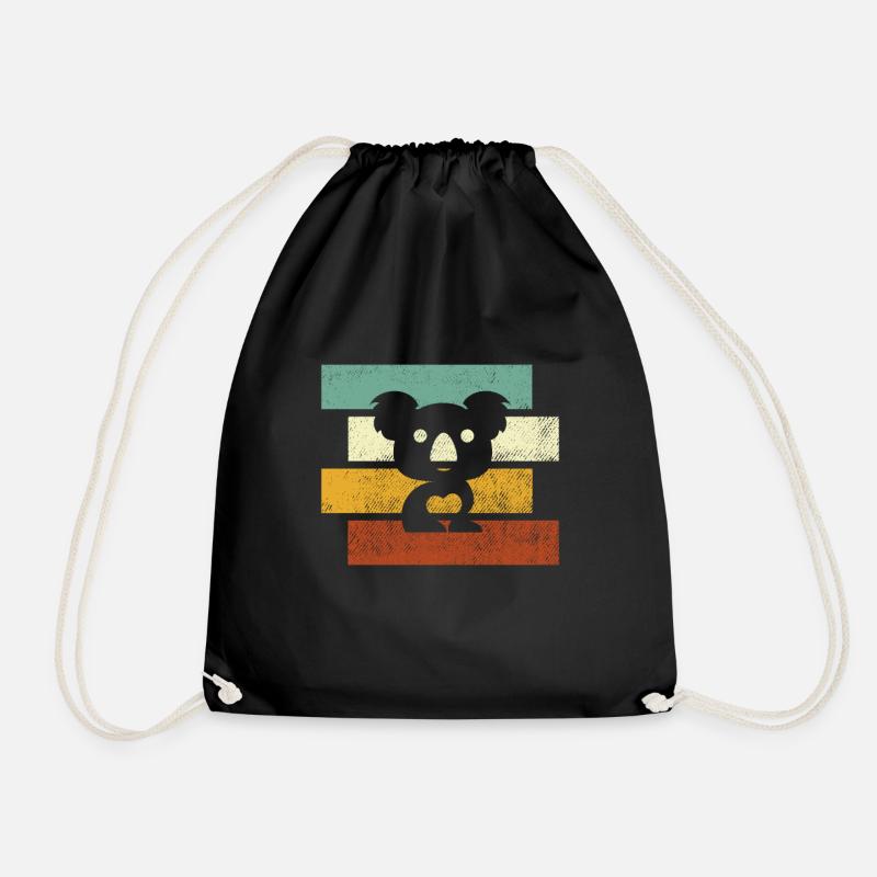 Koala Retro - Turnbeutel - Schwarz