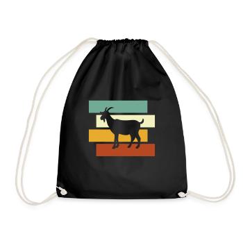 Goat Retro - Drawstring Bag - black - Front