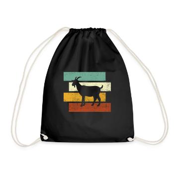 Goat Retro - Drawstring Bag - black - Front