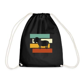 Schaf retro - Turnbeutel - Schwarz - Vorne
