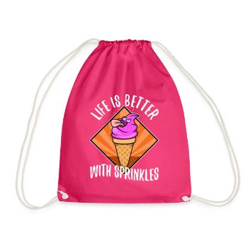 Life Is Better With Sprinkles - Turnbeutel - Fuchsia - Vorne