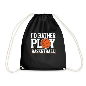 I'd rather play basketball player team - Drawstring Bag - black - Front