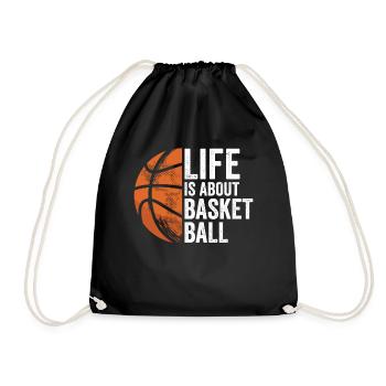 Life revolves around basketball team players - Drawstring Bag - black - Front