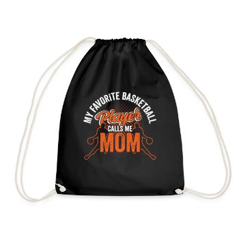 Mein Lieblings Basketballspieler Nennt Mich Mama - Turnbeutel - Schwarz - Vorne