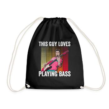 Dieser Typ Liebt Es Bass Zu Spielen Musiker - Turnbeutel - Schwarz - Vorne