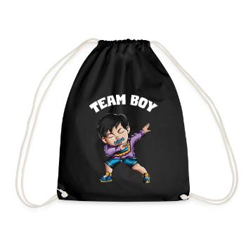 Team Boy Junge Mann Enkelsohn Baby Säugling - Turnbeutel - Schwarz - Vorne