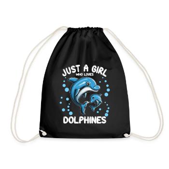 Dauphins Animal de mer Amoureux des dauphins Filles Enfants - Sac de sport léger - noir - Devant