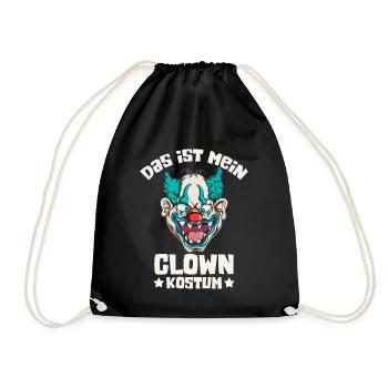 Halloween creepy clown costume grimace face - Drawstring Bag - black - Front