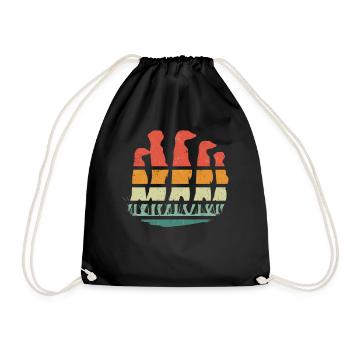 Meerkat Scratching Animal - Drawstring Bag - black - Front