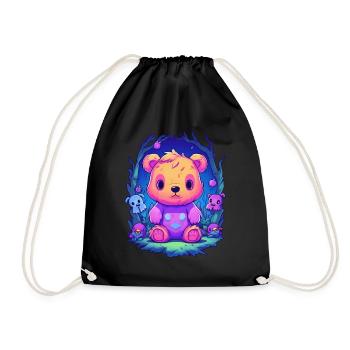 Mignon Ours Rose Teddy Cuddly Toy - Sac de sport léger - noir - Devant