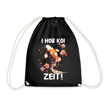 Koi Fisch Japanische Karpfen Teich Fisch Kois - Turnbeutel - Schwarz - Vorne