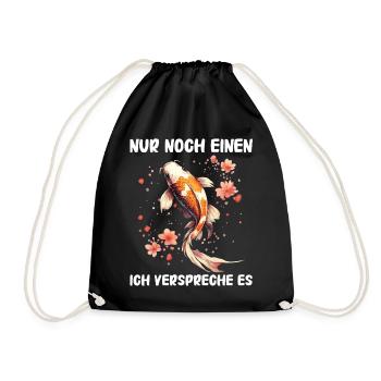 Koi Fisch Japanische Karpfen Teich Fisch Kois - Turnbeutel - Schwarz - Vorne
