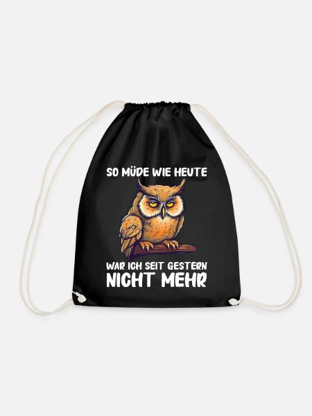 Nachteule Eule Eulen Vogel - Turnbeutel - Schwarz