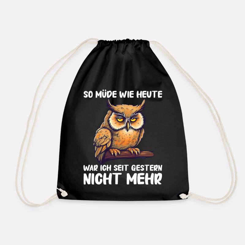 Nachteule Eule Eulen Vogel - Turnbeutel - Schwarz