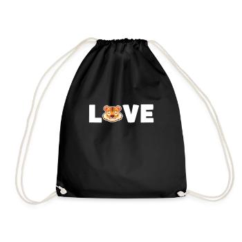 Tiger Love Big Cat King Tiger Wildcat - Drawstring Bag - black - Front
