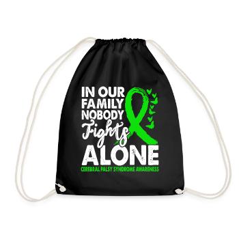 No one fights alone against the month of the - Drawstring Bag - black - Front