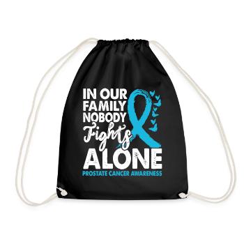 No one fights prostate cancer alone - Drawstring Bag - black - Front