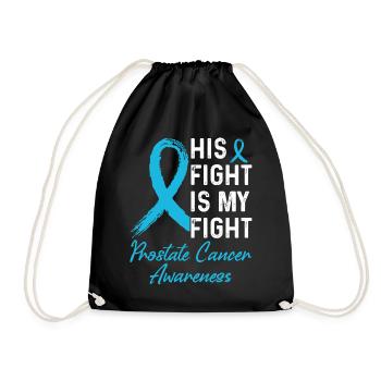 His Battle Prostate Cancer Support - Drawstring Bag - black - Front