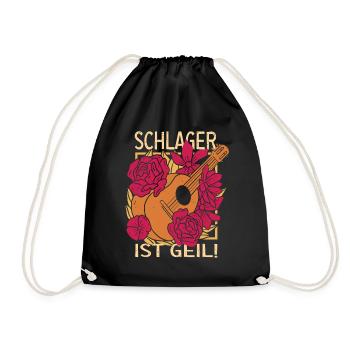Schlager ist geil Schlagermusik Schlagerparty - Turnbeutel - Schwarz - Vorne